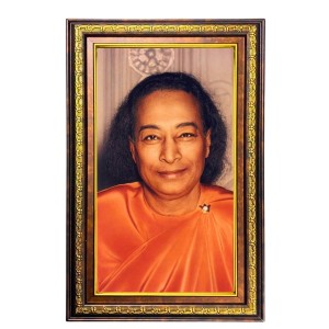 Paramahamsa Yogananda Digital Golden Balck Color Photo Frame | Hindu Religious Wall Decor | 14x20 Inches - Inspirational Wall Art For Office, Home Decor - Ideal Spiritual Gift (F16625)