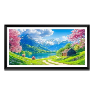 Nature Landscape Floating Frame Scenery Digital Print - (I5749) - 24x36 inch Modern Nature Wall Art for Living Room, Bedroom, Office, Hotels, Drawing Room