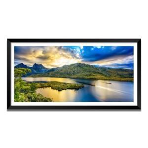 Nature Landscape Floating Frame Scenery Digital Print - (I5733) - 18x36 inch Modern Nature Wall Art for Living Room, Bedroom, Office, Hotels, Drawing Room