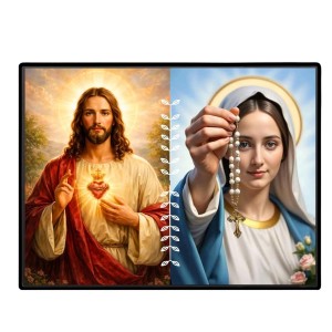 Jesus Christ-Our Lady Of Rosary Laminated Photo - 7x9 Inches, Divine Blessings For Home & Office And Temple Decoration (F16280) Jesus Christ-Our Lady Of Rosary Laminated Photo - 7x9 Inches, Divine Blessings For Home & Office And Temple Decoration (F16280)