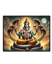 Lord Vishnu Laminated Photo - 7x9 Inches, Divine Blessings For Home & Office And Temple Decoration (F16061)