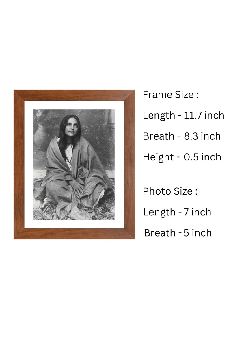 HiTechMart Anandamayee Maa | Black and White Photo | Divine Portrait of Anandamayi Ma