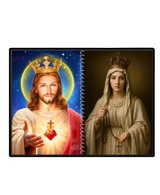 Jesus Christ-Our Lady Of Rosary Laminated Photo - 7x9 Inches, Divine Blessings For Home & Office And Temple Decoration (F16370)