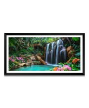 Nature Landscape Floating Frame Scenery Digital Print - (I5793) - 12x24 inch Modern Nature Wall Art for Living Room, Bedroom, Office, Hotels, Drawing Room