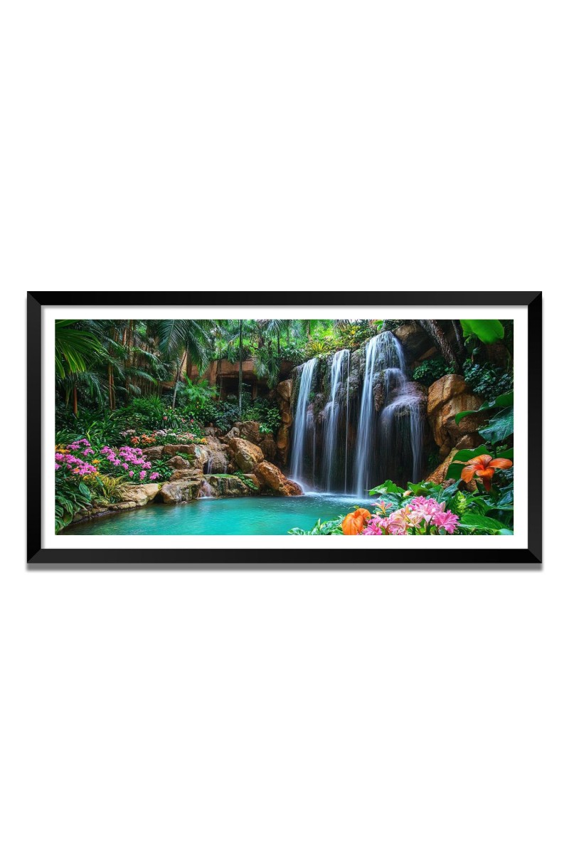 Nature Landscape Floating Frame Scenery Digital Print - (I5793) - 24x36 inch Modern Nature Wall Art for Living Room, Bedroom, Office, Hotels, Drawing Room