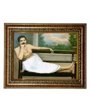 HiTechMart Anukul Chandra Thakur (Anukulchandra Chakravarty) Spiritual Wall Photo Frame – Divine Portrait for Home Temple, Pooja Room & Spiritual Decor – Vintage Style Framed Picture (9 x 11 inch)