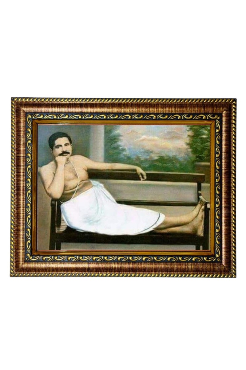 HiTechMart Anukul Chandra Thakur (Anukulchandra Chakravarty) Spiritual Wall Photo Frame – Divine Portrait for Home Temple, Pooja Room & Spiritual Decor – Vintage Style Framed Picture (9 x 11 inch)