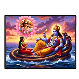 Lord Vishnu Laminated Photo - 5x7 Inches, Divine Blessings For Home & Office And Temple Decoration (F16120) Lord Vishnu Laminated Photo - 5x7 Inches, Divine Blessings For Home & Office And Temple Decoration (F16120)