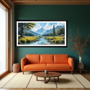 Nature Landscape Floating Frame Scenery Digital Print - (I5716) - 18x36 inch Modern Nature Wall Art for Living Room, Bedroom, Office, Hotels, Drawing Room Nature Landscape Floating Frame Scenery Digital Print - (I5716) - 18x36 inch Modern Nature Wall Art for Living Room, Bedroom, Office, Hotels, Drawing Room