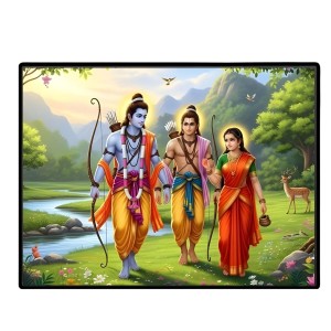 Lord RamSita,Lakshmana Laminated Photo - 13x15 Inches, Divine Blessings For Home & Office And Temple Decoration (F16047)