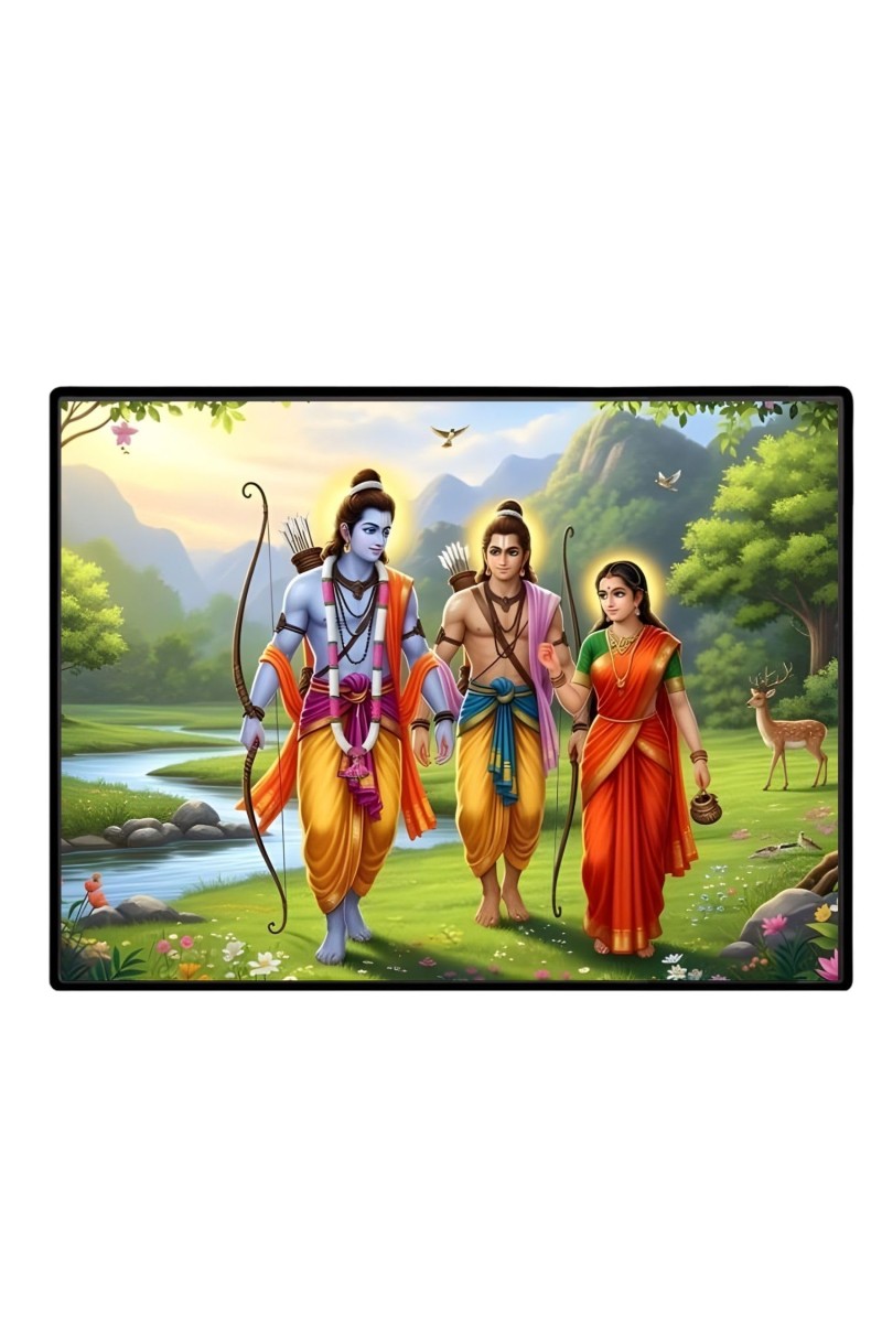 Lord RamSita,Lakshmana Laminated Photo - 13x15 Inches, Divine Blessings For Home & Office And Temple Decoration (F16047)