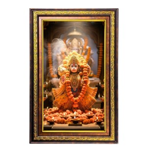 Lord Hanuman Digital Golden Balck Color Photo Frame | Hindu Religious Wall Decor | 12x18 Inches - Inspirational Wall Art For Office, Home Decor - Ideal Spiritual Gift (F16564)