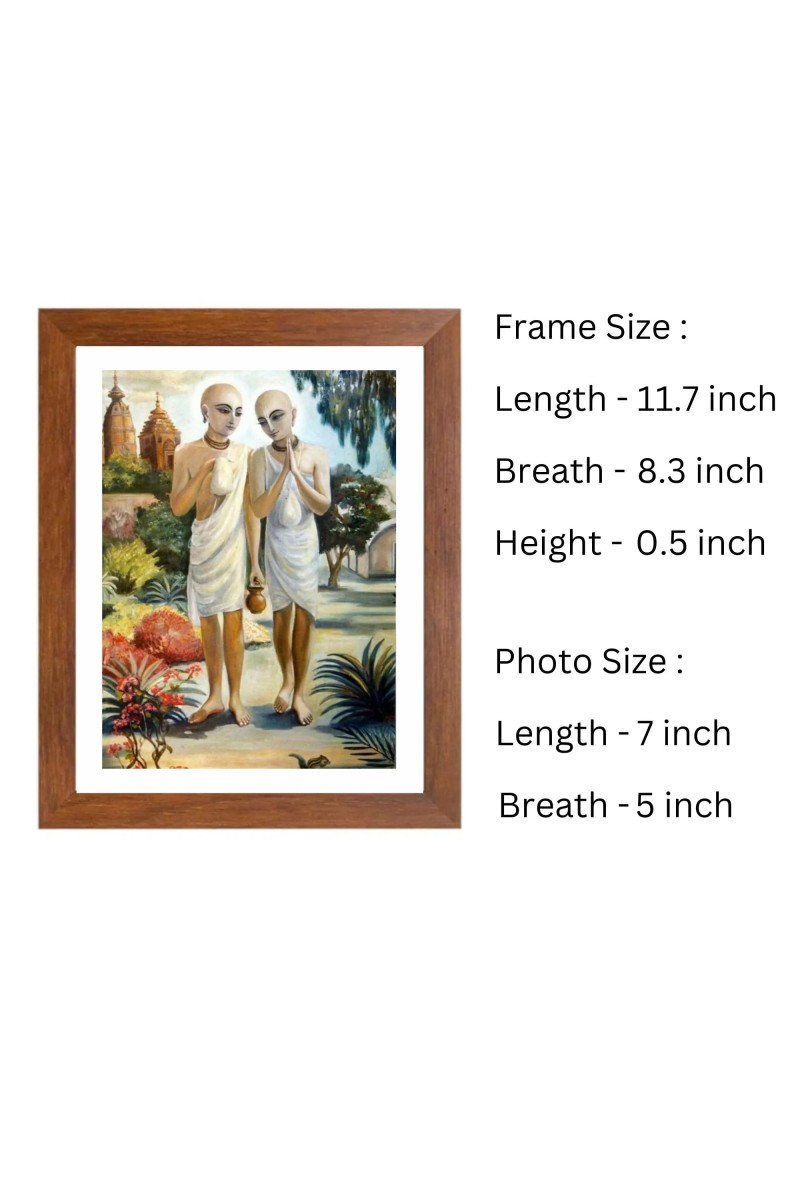 Gouranga Mahaprabhu and Nityananda Mahaprabhu Colored Photo |Wall Art | Temple, Home, Puja room or Meditation Room |Spiritual Gift for Devotees