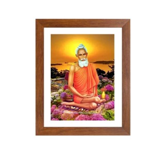 Sri Sri Lokenath Baba colored Photos in One Frame | Spiritual Devotional Wall Art | Photos for puja room, wall and table top