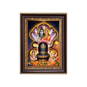 Shiv Lingam With Lord Shiva, Maa Parvati Devi, Sri Ganeshji and Kartike Digital Print Photo 6.7x8.7 inches - Vibrant Religious Wall Art for Home, Office and Temple Decor. Shiv Lingam With Lord Shiva, Maa Parvati Devi, Sri Ganeshji and Kartike Digital Print Photo 6.7x8.7 inches - Vibrant Religious Wall Art for Home, Office and Temple Decor.
