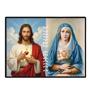 Jesus And Immaculate Heart Of Mary Laminated Photo - 7x9 Inches, Divine Blessings For Home & Office And Temple Decoration (F16194) Jesus And Immaculate Heart Of Mary Laminated Photo - 7x9 Inches, Divine Blessings For Home & Office And Temple Decoration (F16194)