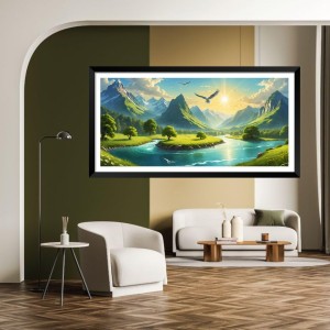 Nature Landscape Floating Frame Scenery Digital Print - (I5587) - 18x36 inch Modern Nature Wall Art for Living Room, Bedroom, Office, Hotels, Drawing Room Nature Landscape Floating Frame Scenery Digital Print - (I5587) - 18x36 inch Modern Nature Wall Art for Living Room, Bedroom, Office, Hotels, Drawing Room