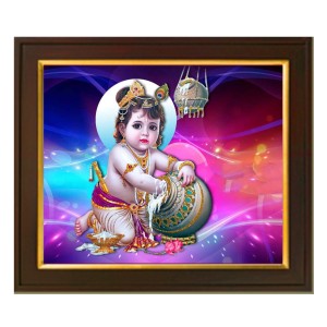 Hitech Sales lord little Krishna stealing butter from butter pot theme ai Photo with Beautiful 12X10 for Home, office decor Gift for all occations Hitech Sales lord little Krishna stealing butter from butter pot theme ai Photo with Beautiful 12X10 for Home, office decor Gift for all occations