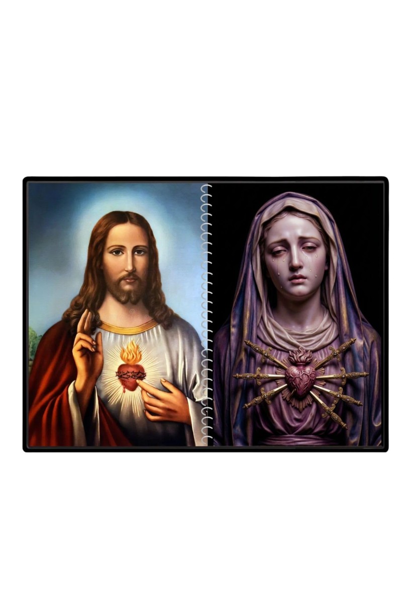 Jesus Christ-Our Lady Of Sorrows Laminated Photo - 7x9 Inches, Divine Blessings For Home & Office And Temple Decoration (F16336)