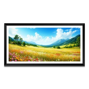 Nature Landscape Floating Frame Scenery Digital Print - (I5818) - 24x36 inch Modern Nature Wall Art for Living Room, Bedroom, Office, Hotels, Drawing Room
