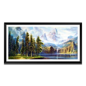 Nature Landscape Floating Frame Scenery Digital Print - (I5563) - 18x36 inch Modern Nature Wall Art for Living Room, Bedroom, Office, Hotels, Drawing Room