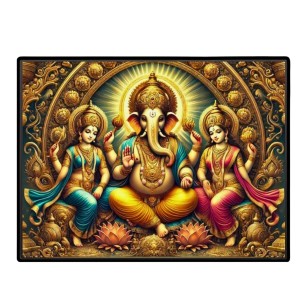 Lord Ganesha Maa Laxmi Sarswati Laminated Photo - 7x9 Inches, Divine Blessings For Home & Office And Temple Decoration (F16129) Lord Ganesha Maa Laxmi Sarswati Laminated Photo - 7x9 Inches, Divine Blessings For Home & Office And Temple Decoration (F16129)