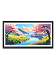 Nature Landscape Floating Frame Scenery Digital Print - (I5810) - 24x36 inch Modern Nature Wall Art for Living Room, Bedroom, Office, Hotels, Drawing Room