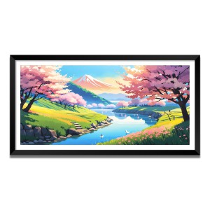 Nature Landscape Floating Frame Scenery Digital Print - (I5810) - 24x36 inch Modern Nature Wall Art for Living Room, Bedroom, Office, Hotels, Drawing Room