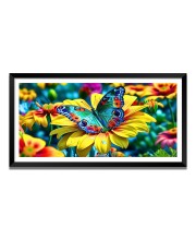 Nature Landscape Floating Frame Scenery Digital Print - (I5867) - 24x48 inch Modern Nature Wall Art for Living Room, Bedroom, Office, Hotels, Drawing Room
