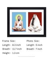 Sri Sri Ramkrishna Dev and Maa Sarada two colored Photos in One Frame | Spiritual Devotional Wall Art | Photos for puja room, (wall and table top, Printed Photo, 8.3 x 11.7 inches Frame, Black)