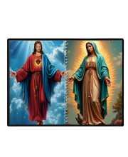 Esus Christ - Blessed Virgin Mary Laminated Photo - 7x9 Inches, Divine Blessings For Home & Office And Temple Decoration (F16428)