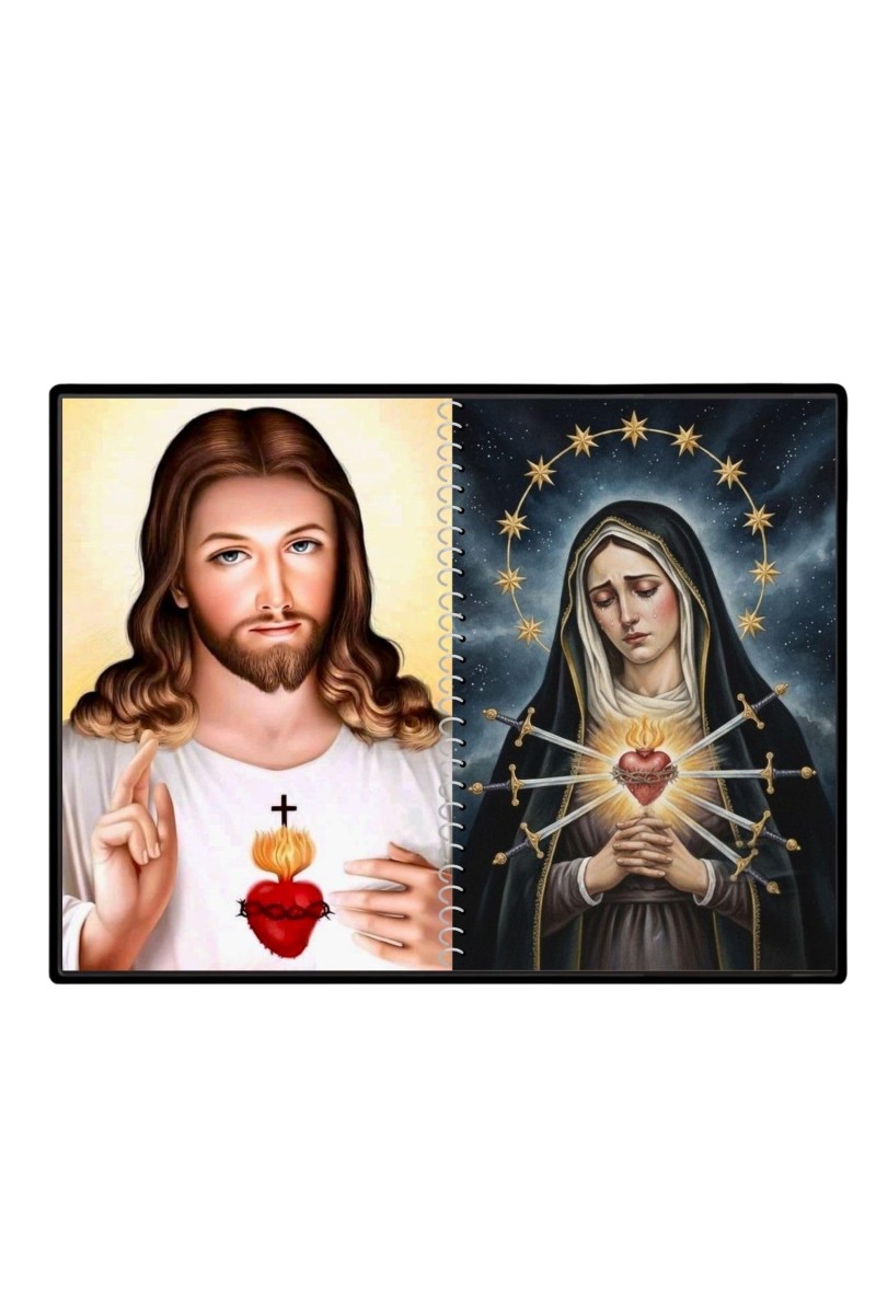 Jesus Christ-Our Lady Of Sorrows Laminated Photo - 7x9 Inches, Divine Blessings For Home & Office And Temple Decoration (F16337)