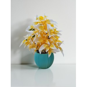 HiTechMart Artificial Yellow & White Flower Pot with Blue Textured Vase | Realistic Faux Flower Pot for Home & Office Décor | Low-Maintenance Tabletop Decoration | Gift for Housewarming & Festivals HiTechMart Artificial Yellow & White Flower Pot with Blue Textured Vase | Realistic Faux Flower Pot for Home & Office Décor | Low-Maintenance Tabletop Decoration | Gift for Housewarming & Festivals