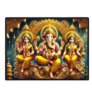 Lord Ganesha Maa Laxmi Sarswati Laminated Photo - 7x9 Inches, Divine Blessings For Home & Office And Temple Decoration (F16130) Lord Ganesha Maa Laxmi Sarswati Laminated Photo - 7x9 Inches, Divine Blessings For Home & Office And Temple Decoration (F16130)