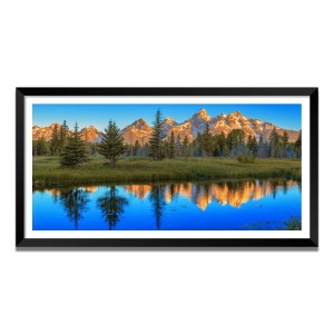 Nature Landscape Floating Frame Scenery Digital Print - (I5841) - 12x24 inch Modern Nature Wall Art for Living Room, Bedroom, Office, Hotels, Drawing Room