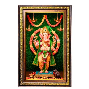 Lord Ganesha Digital Golden Balck Color Photo Frame | Hindu Religious Wall Decor | 18x24 Inches - Inspirational Wall Art For Office, Home Decor - Ideal Spiritual Gift (F16580) Lord Ganesha Digital Golden Balck Color Photo Frame | Hindu Religious Wall Decor | 18x24 Inches - Inspirational Wall Art For Office, Home Decor - Ideal Spiritual Gift (F16580)