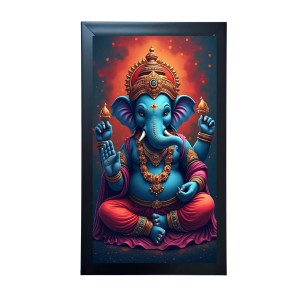 Hitech Sales Lord Ganeshji, Ganpati Bappa Murti Religious Art Photo Frame – Acrylic Wall Decor for Home, Office & Temple (39.5 x 24.3 cm)