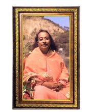 Paramahamsa Yogananda Digital Golden Balck Color Photo Frame | Hindu Religious Wall Decor | 12x18 Inches - Inspirational Wall Art For Office, Home Decor - Ideal Spiritual Gift (F16624)