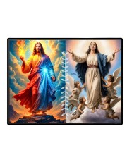 Jesus Blessed Virgin Mary Laminated Photo - 13x15 Inches, Divine Blessings For Home & Office And Temple Decoration (F16241)