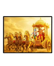 Lord Krishna Laminated Photo - 7x9 Inches, Divine Blessings For Home & Office And Temple Decoration (F16070)