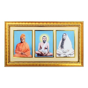 HiTechMart Spiritual Framed Photo of Sri Ramakrishna, Sarada Devi & Swami Vivekananda | Gold-Plated Divine Wall Decor for Home & Temple | Meditation & Inspiration Gift HiTechMart Spiritual Framed Photo of Sri Ramakrishna, Sarada Devi & Swami Vivekananda | Gold-Plated Divine Wall Decor for Home & Temple | Meditation & Inspiration Gift