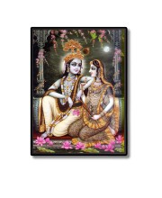 Radha Krishna Laminated Photo - 5x7 Inches, Divine Blessings for Home & Office and Temple Decoration