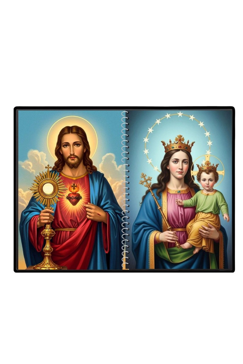 Jesus Christ-Mother Mary Laminated Photo - 7x9 Inches, Divine Blessings For Home & Office And Temple Decoration (F16415)