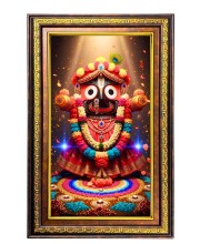 Lord Jagannath Digital Golden Balck Color Photo Frame | Hindu Religious Wall Decor | 18x24 Inches - Inspirational Wall Art For Office, Home Decor - Ideal Spiritual Gift (F16821)