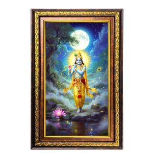Lord Krishna Digital Golden Balck Color Photo Frame | Hindu Religious Wall Decor | 18x24 Inches - Inspirational Wall Art For Office, Home Decor - Ideal Spiritual Gift (F16856) Lord Krishna Digital Golden Balck Color Photo Frame | Hindu Religious Wall Decor | 18x24 Inches - Inspirational Wall Art For Office, Home Decor - Ideal Spiritual Gift (F16856)