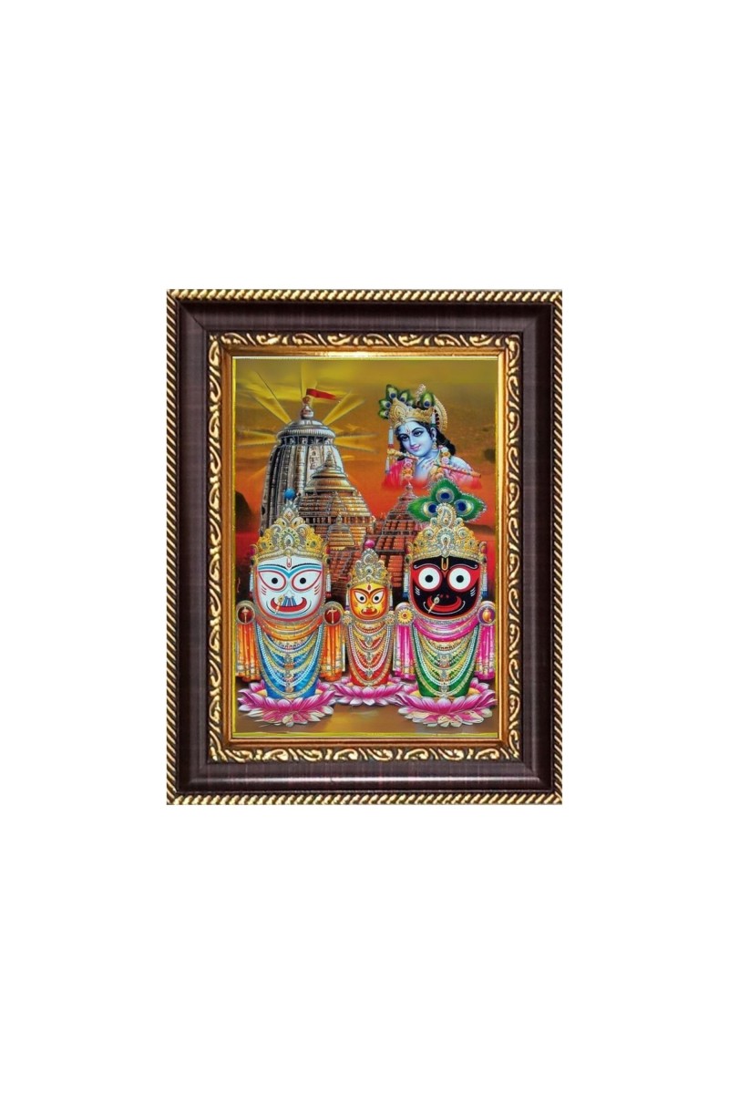Sri Jagannath, Sri Balaram, Subhadra Digital Print Photo 8.7x10.7 inches - Vibrant Religious Wall Art for Home or Office Decor.