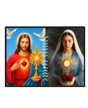 Jesus Christ-Our Lady Of Sorrows Laminated Photo - 7x9 Inches, Divine Blessings For Home & Office And Temple Decoration (F16301)