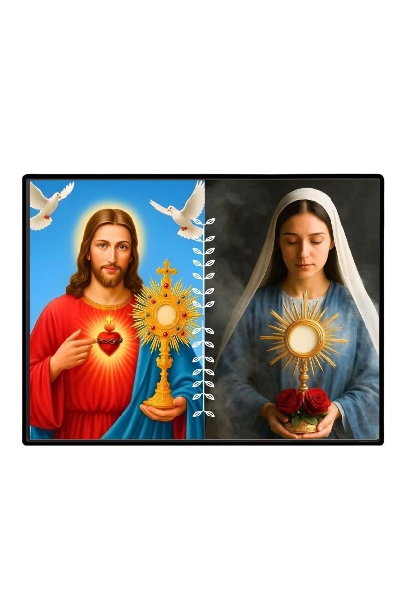 Jesus Christ-Our Lady Of Sorrows Laminated Photo - 7x9 Inches, Divine Blessings For Home & Office And Temple Decoration (F16301)
