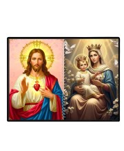 Jesus Christ-Mother Mary Laminated Photo - 7x9 Inches, Divine Blessings For Home & Office And Temple Decoration (F16414)