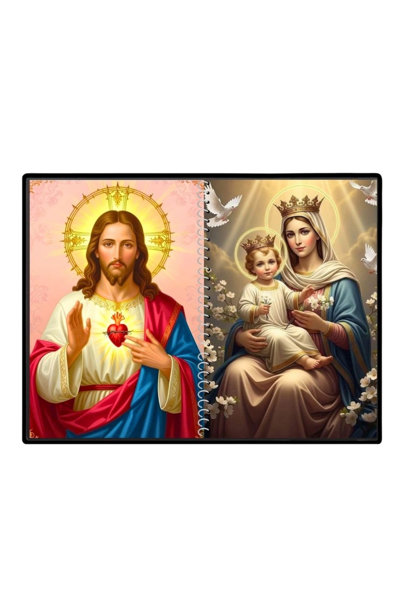 Jesus Christ-Mother Mary Laminated Photo - 7x9 Inches, Divine Blessings For Home & Office And Temple Decoration (F16414)